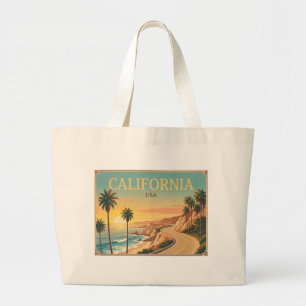 Bolsa Tote Grande Saco de viagem retrô da Califórnia