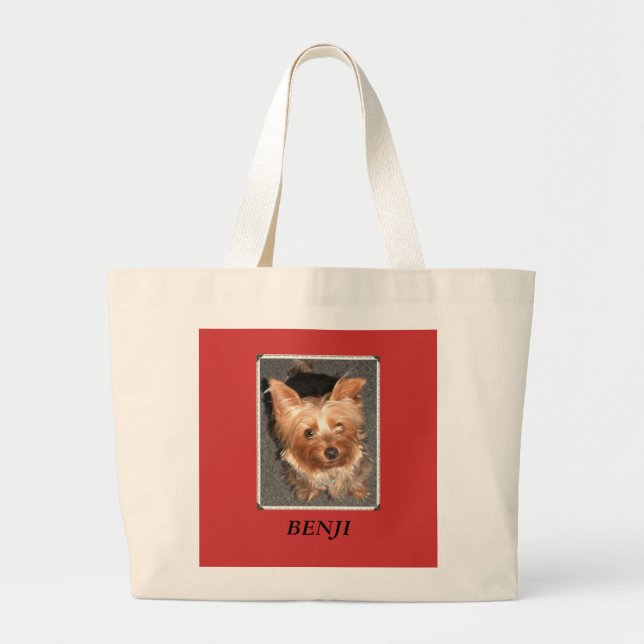 Bolsa Tote Grande Saco de Yorkie (Frente)