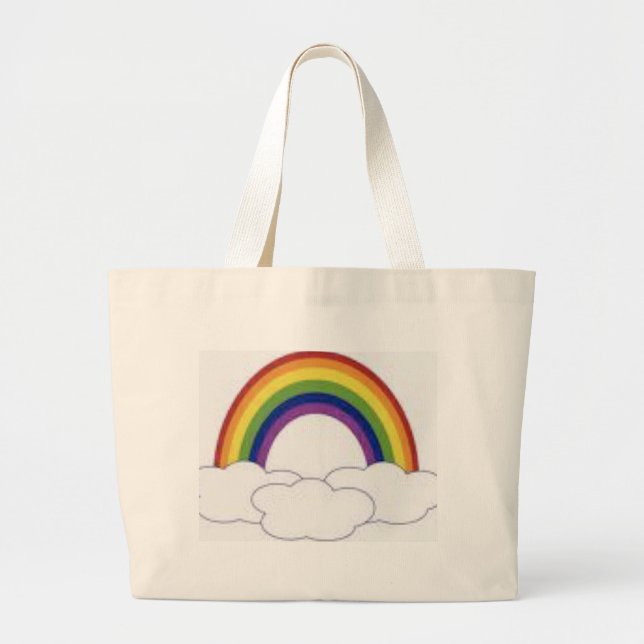 Bolsa Tote Grande Saco do arco-íris (Frente)