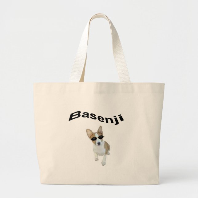Bolsa Tote Grande saco do basenji (Frente)