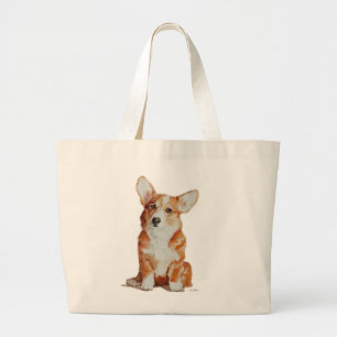 Bolsa Tote Grande Saco do Corgi do filhote de cachorro grande