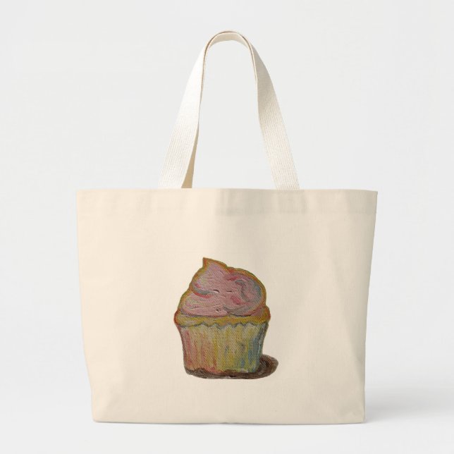 Bolsa Tote Grande Saco do cupcake (Frente)