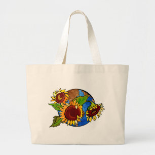 Bolsa Tote Grande Saco do girassol do Dia da Terra