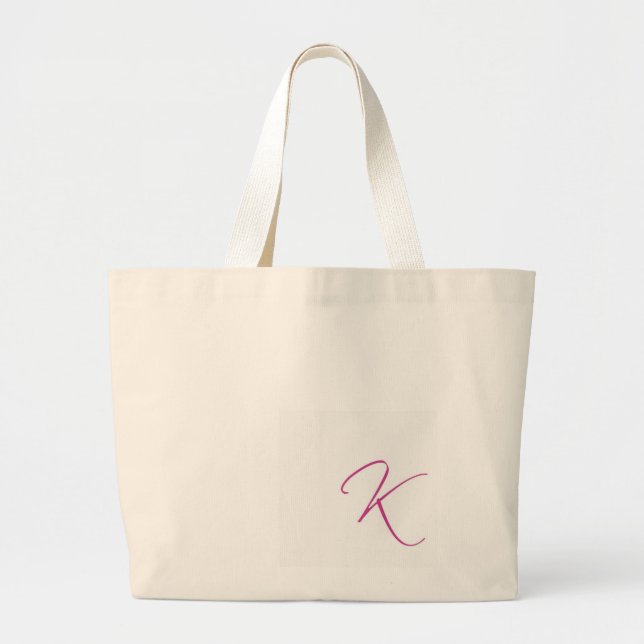 Bolsa Tote Grande Saco do monograma de "K" (Frente)