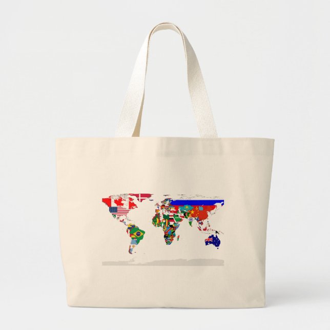 Bolsa Tote Grande Saco do mundo embutido (Frente)