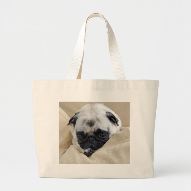 Bolsa Tote Grande Saco do Pug (Frente)