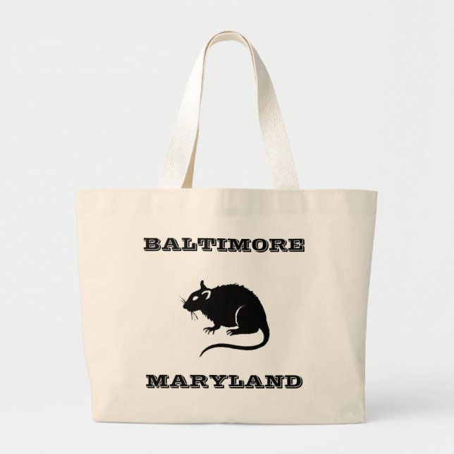 Bolsa Tote Grande Saco do rato de Baltimore Maryland (Frente)