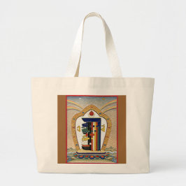 Bolsa Tote Grande Saco do símbolo da mantra de Kalachakra