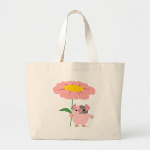 Bolsa Tote Grande Saco dos cumprimentos do porco pequeno (rosa)