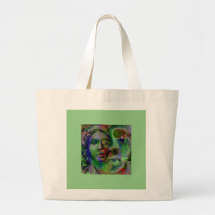 Bolsa Tote Grande Saco enorme verde do pesadelo