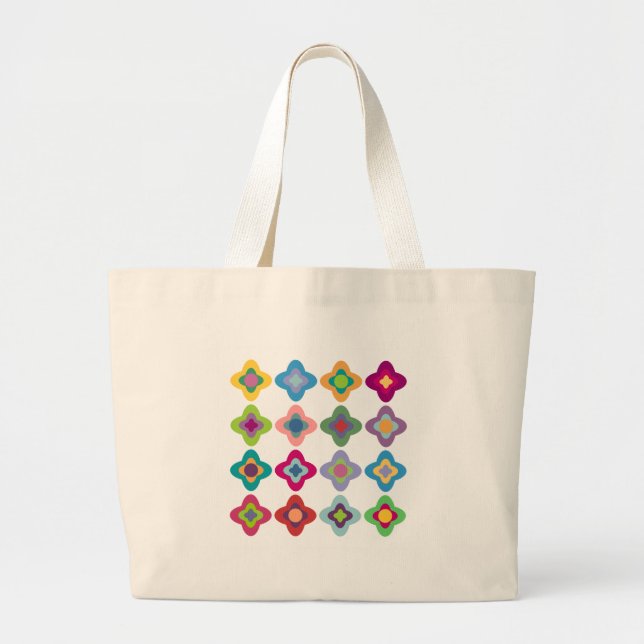 Bolsa Tote Grande Saco escandinavo das flores (Frente)