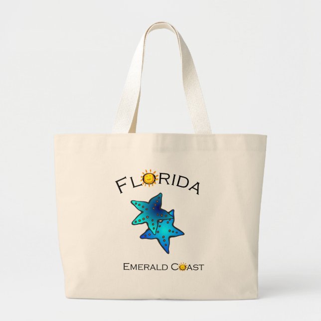 Bolsa Tote Grande Saco esmeralda da costa de Florida (Frente)