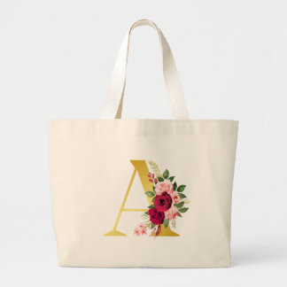 Bolsa Tote Grande Saco Floral Monograma "A" Tote