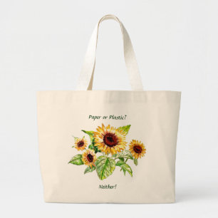 Bolsa Tote Grande Saco, girassóis