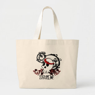 Bolsa Tote Grande Saco gótico da noiva do crânio