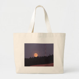 Bolsa Tote Grande Saco Grande de August Supermoon sobre Paradise Rid