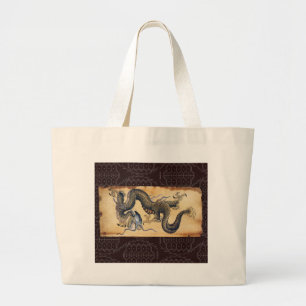 Bolsa Tote Grande Saco japonês do dragão da arte do tatuagem