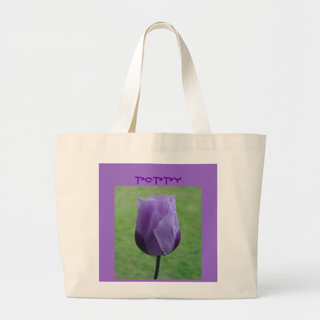 Bolsa Tote Grande Saco malva da papoila (Frente)