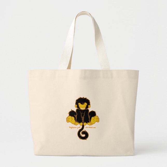 Bolsa Tote Grande Saco maníaco 4 do macaco do Mongo (Frente)