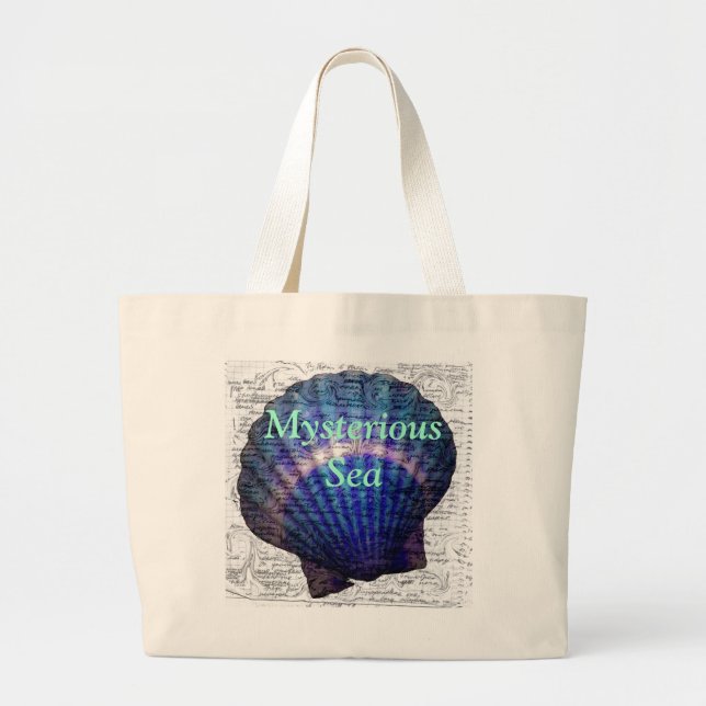 Bolsa Tote Grande Saco misterioso do mar com uma concha (Frente)