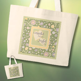 Bolsa Tote Grande Saco Personalizado Coração Grato Vida Alegre