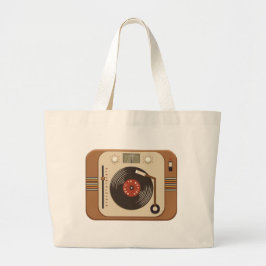 Bolsa Tote Grande Saco Retro Vinil Turntable Tote