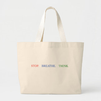 Bolsa Tote Grande Saco Reutilizável Stop Breathe Think
