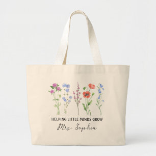 Bolsa Tote Grande Saco Tote 'Ajudando Mentes Pequenas a Crescer'   N