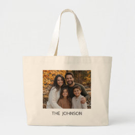 Bolsa Tote Grande Saco Tote com Nome e Foto de Família Personalizado