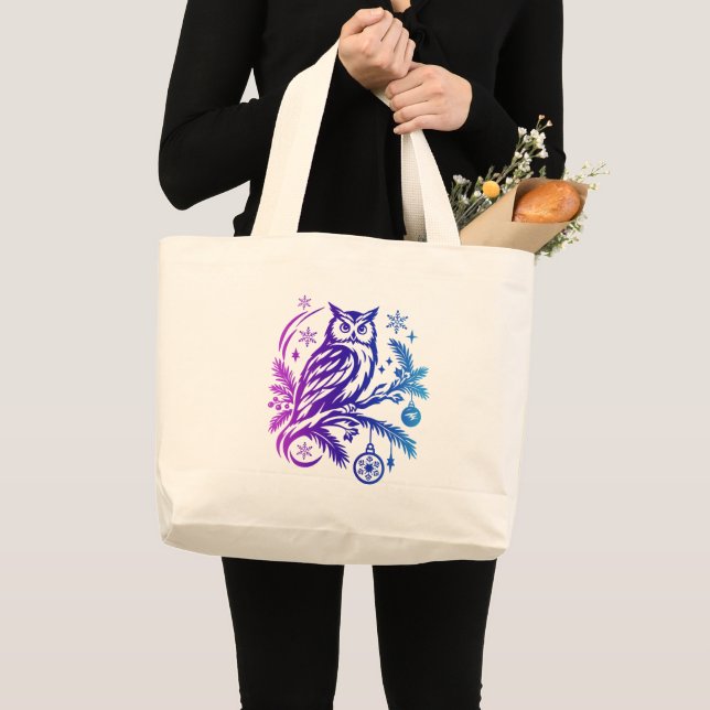 Bolsa Tote Grande Saco tote com uma coruja (Frente (produto))
