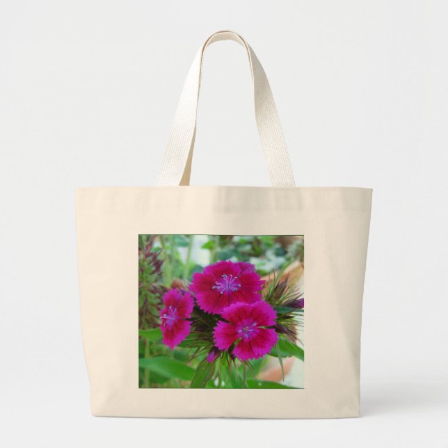 Bolsa Tote Grande Saco Tote de Lona Impluse Sweet William Canvas (Frente)