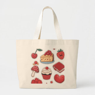 Bolsa Tote Grande Saco Tote de Padrão de Sobremesa Doce Dente 