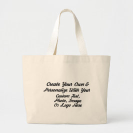 Bolsa Tote Grande Saco Tote de Texto de Design Personalizado - Crie