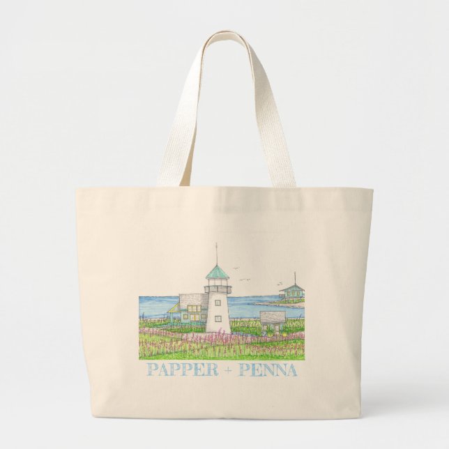 Bolsa Tote Grande Saco Tote Farol Branco (Frente)