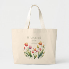 Bolsa Tote Grande Saco Tote Tulipa Personalizado para Damas de Honra