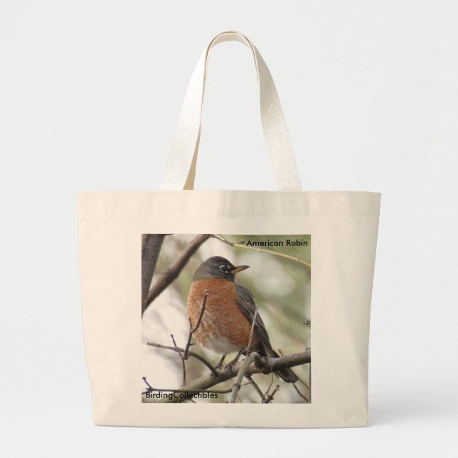 Bolsa Tote Grande Sacola americana do pisco de peito vermelho (Frente)