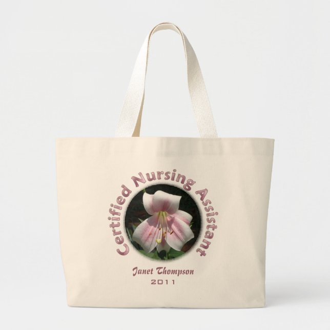 Bolsa Tote Grande Sacola assistente de nutrição certificada (Frente)