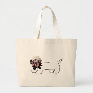Bolsa Tote Grande Sacola autógrafo do cão da noiva