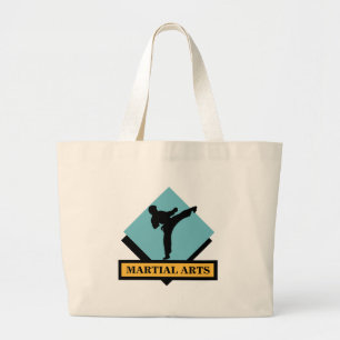 Bolsa Tote Grande Sacola azul do homem das artes marciais do