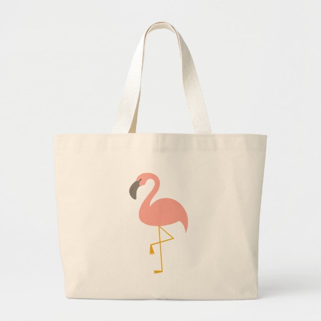 Bolsa Tote Grande Sacola bonito do flamingo (Frente)