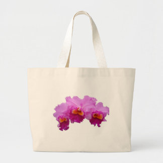 Bolsa Tote Grande Sacola branca decorada com orquídeas