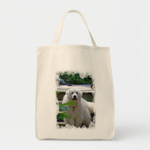 Bolsa Tote Grande sacola branca do mantimento do cão de