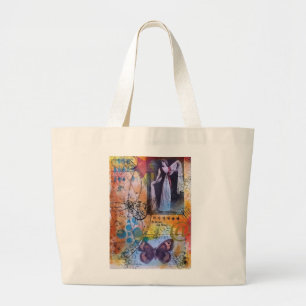 Bolsa Tote Grande Sacola da arte da colagem