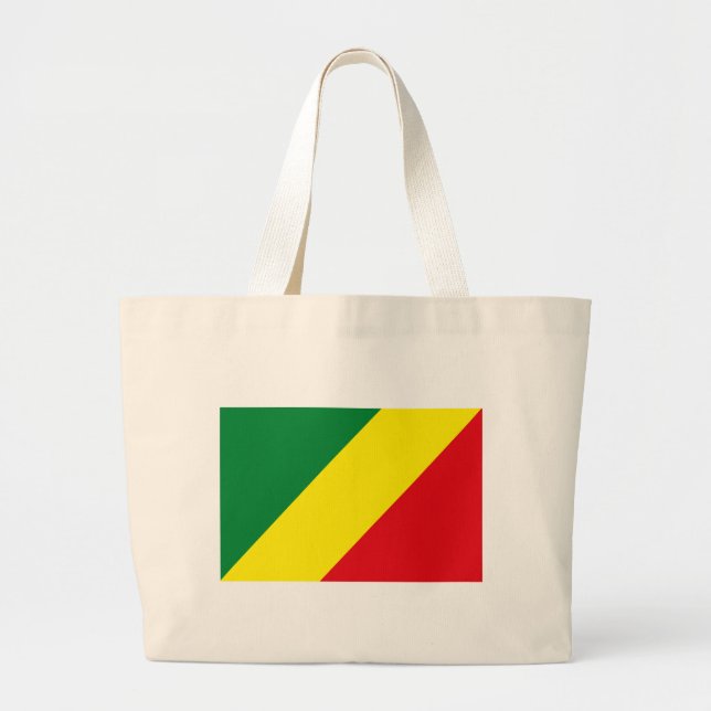Bolsa Tote Grande Sacola da bandeira de Congo (Frente)