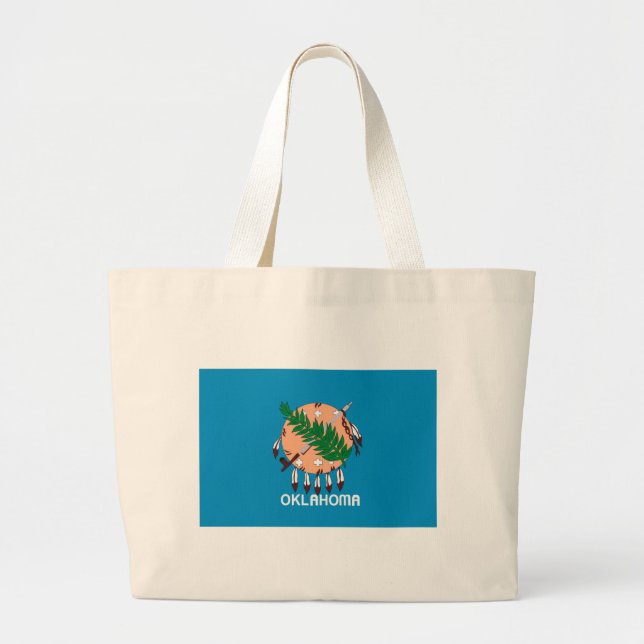 Bolsa Tote Grande Sacola da bandeira de Oklahoma (Frente)