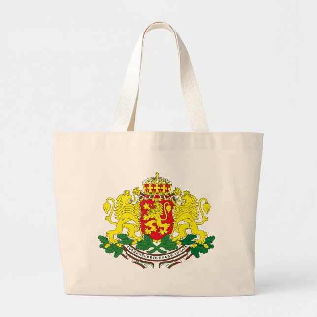 Bolsa Tote Grande Sacola da brasão de Bulgária (Frente)