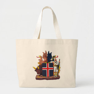 Bolsa Tote Grande Sacola da brasão de Islândia