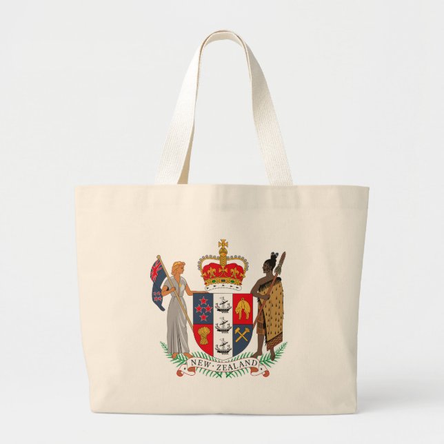 Bolsa Tote Grande Sacola da brasão de Nova Zelândia (Frente)
