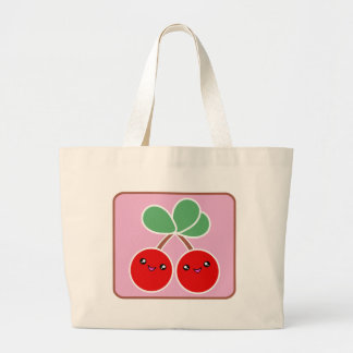 Bolsa Tote Grande Sacola da cereja de Kawaii