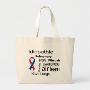 Bolsa Tote Grande Sacola da consciência da fibrose pulmonaa